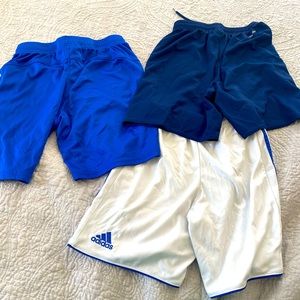 Lot of 3 pairs of soccer shorts. Boys med 11-12